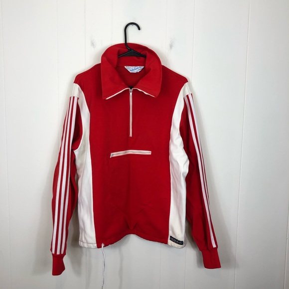 adidas Other - Vintage 80s Adidas Quarter Zip Track Jacket Sz M